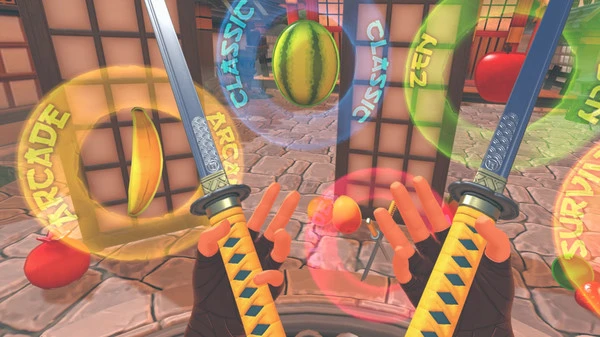 VR game Fruit Ninja